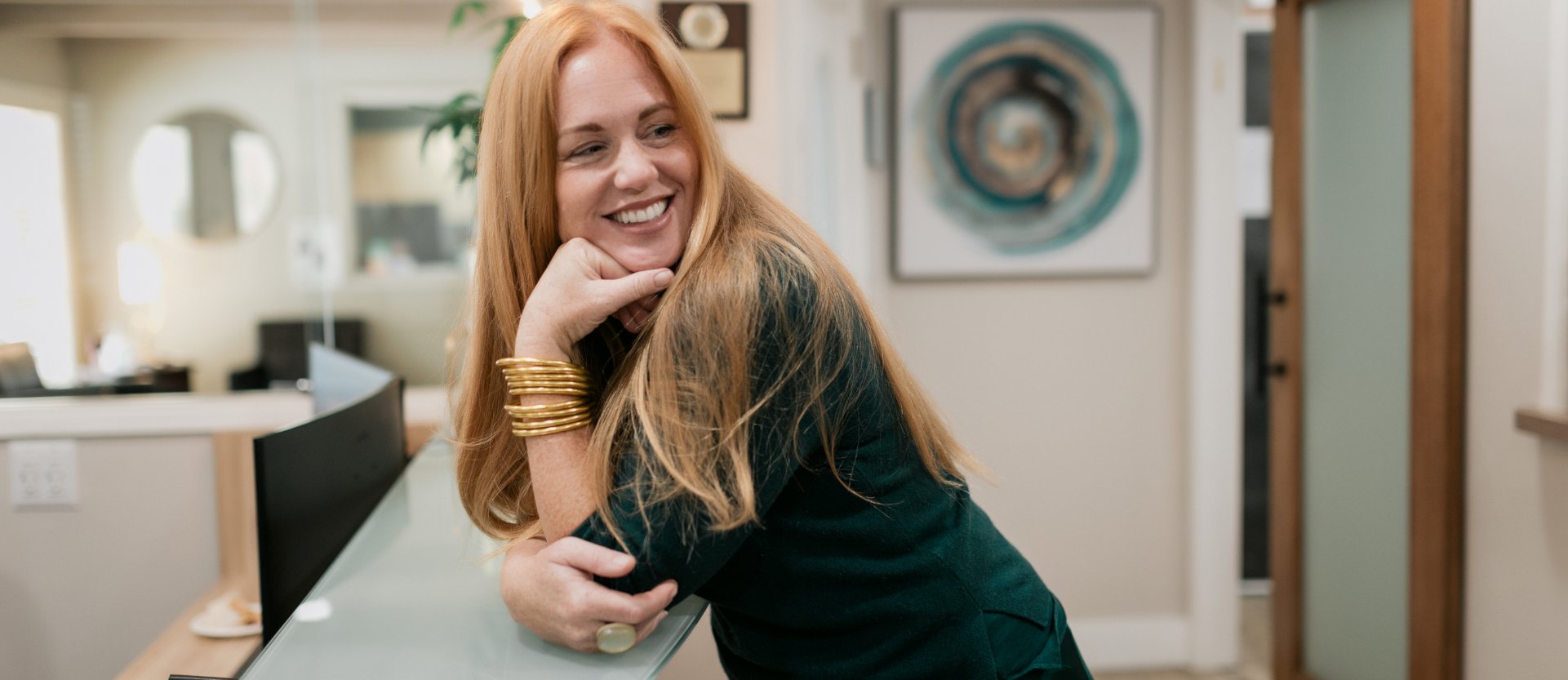 Female patient smiling